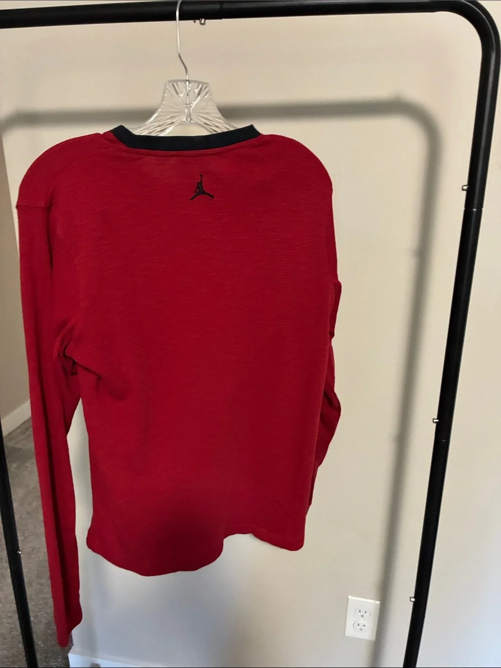 Jordan Red Long Sleeve Shirt with Black Trim